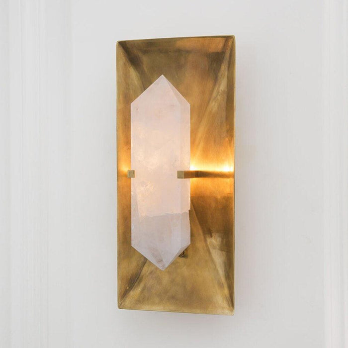 How to Style Wall Lights in the Living Room for Different Moods featuring Natural Marble & Copper Wall Sconce
