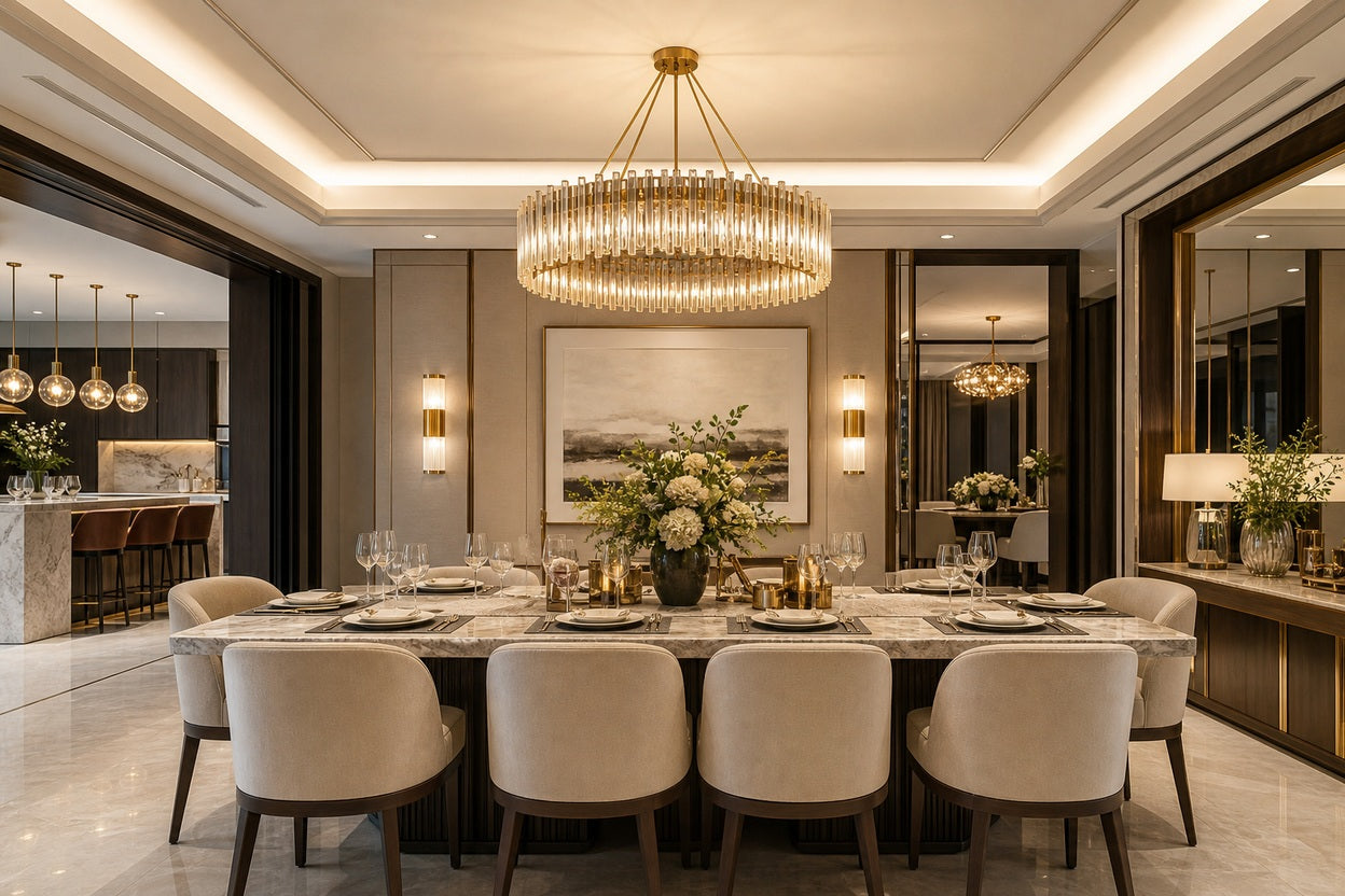 Elegant dining room chandelier and pendant light ideas for Singapore homes