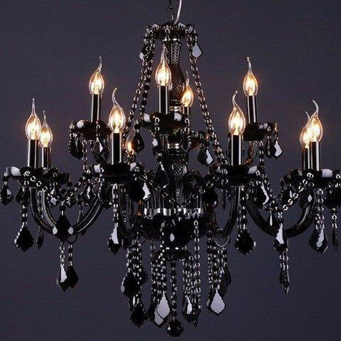 How to Reduce Glare from a Large Chandelier in an Open-Plan Home featuring Chloe Black Crystal Chandelier