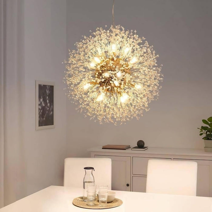 Warm Light vs Cool Light: Which Is Better for Luxury Interiors? featuring El Sol Crystal Dandelion Lighting Fixture
