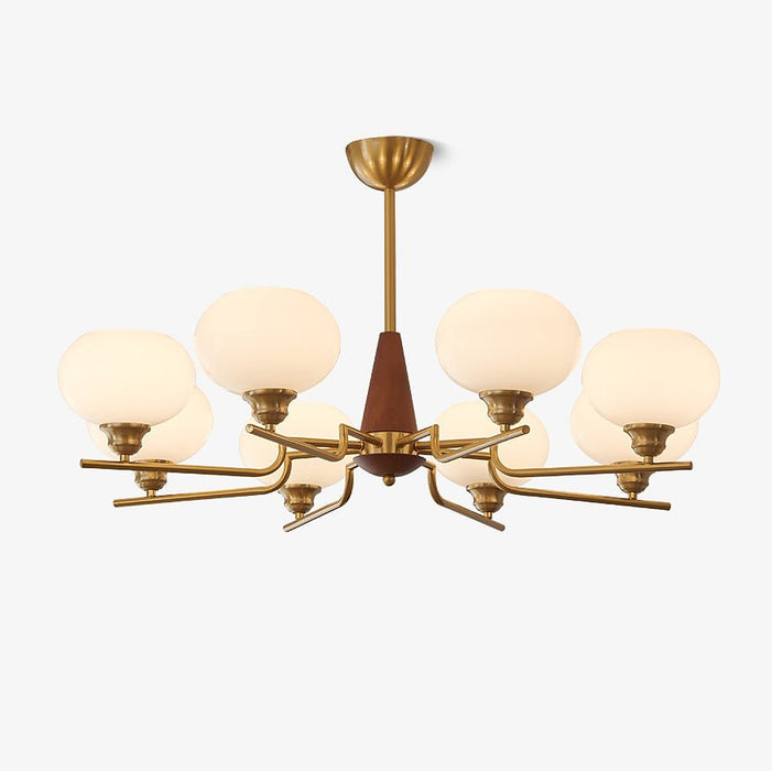 Celeste Sphere Walnut Chandelier-DWHOME