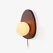 Orba Walnut Plug-in Wall Lamp-DWHOME
