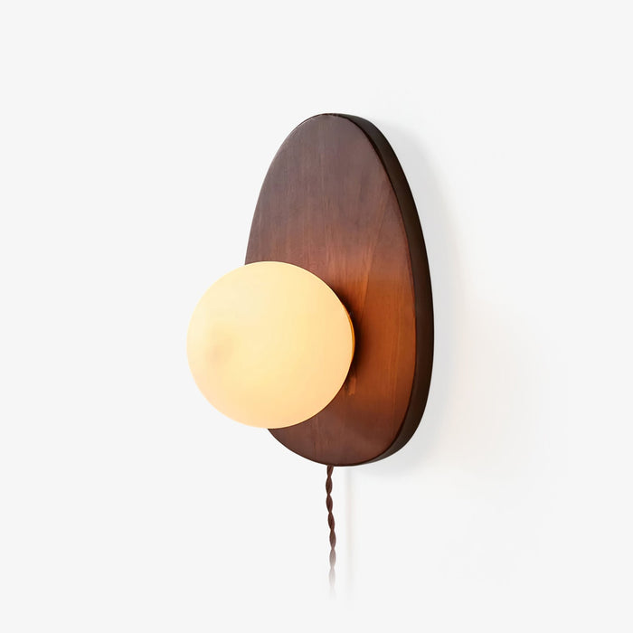 Orba Walnut Plug-in Wall Lamp-DWHOME