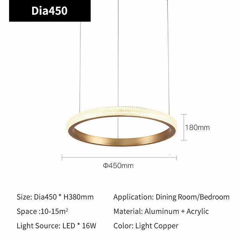Modern Style Smooth Circle Chandelier-DWHOME
