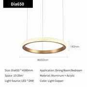 Modern Style Smooth Circle Chandelier-DWHOME