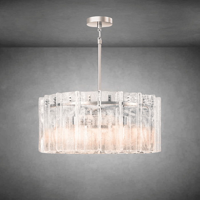 Lattace Clear Glass Round Chandelier 36''48"-DWHOME
