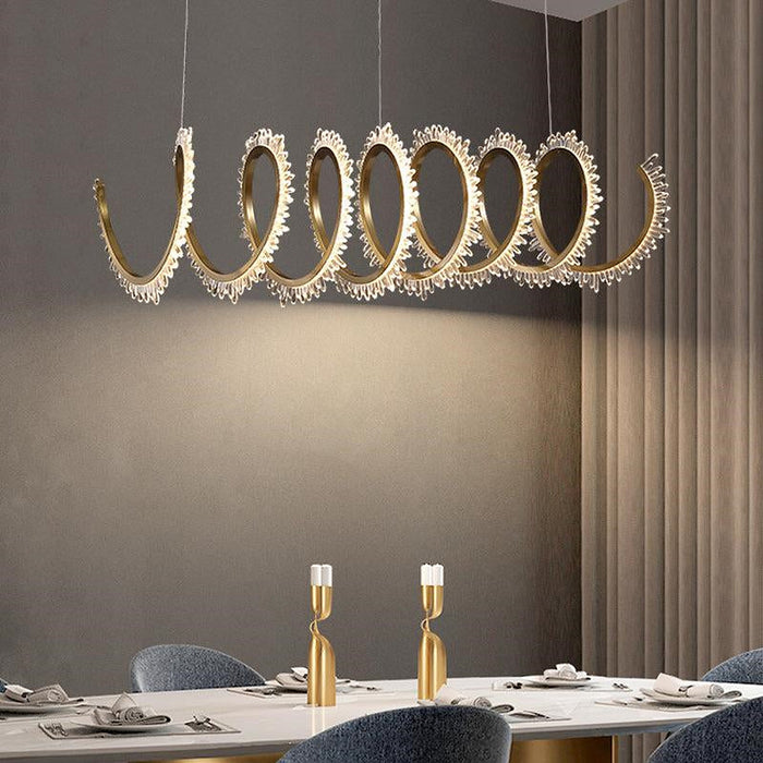 Rorie Modern Rock Crystal Spiral Chandelier, Island Chandelier-DWHOME