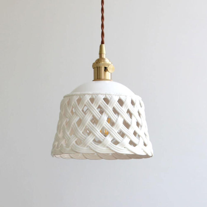 Openwork Ceramic Pendant Lamp.