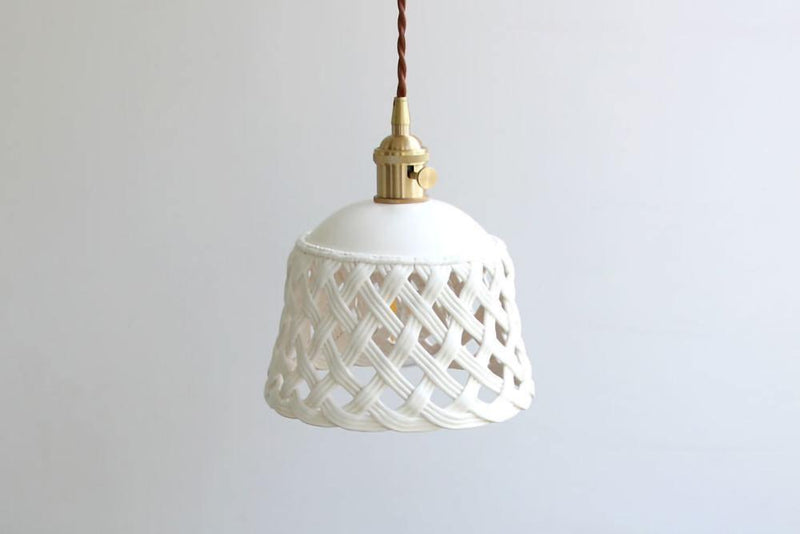 Openwork Ceramic Pendant Swag Light-DWHOME