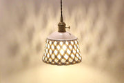 Openwork Ceramic Pendant Swag Light-DWHOME