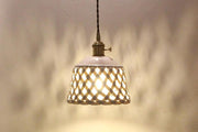 Openwork Ceramic Pendant Swag Light-DWHOME