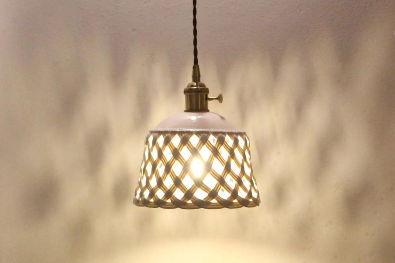 Openwork Ceramic Pendant Lamp-DWHOME