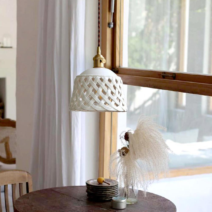 Openwork Ceramic Pendant Lamp - DWHOME