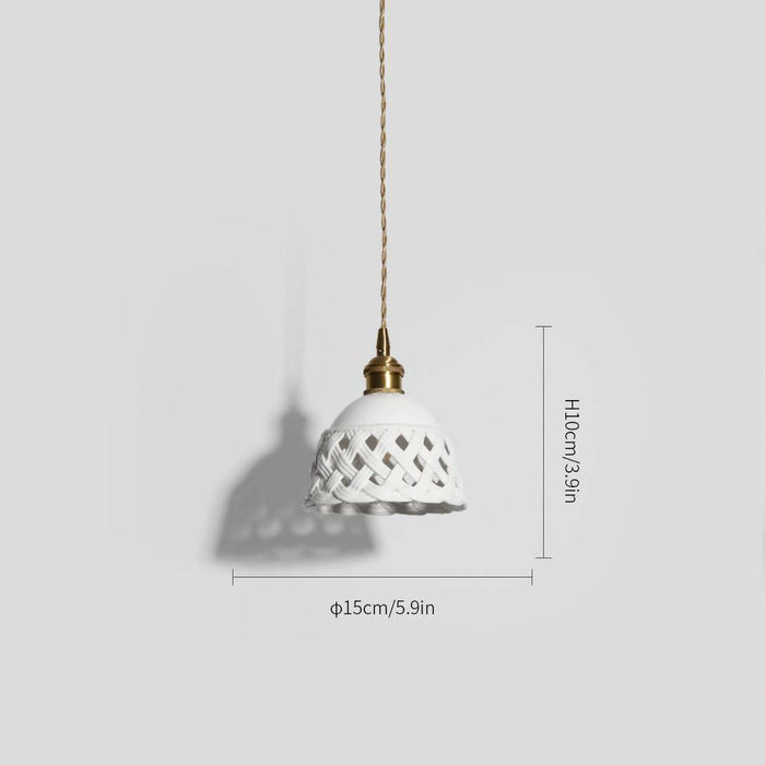 Openwork Ceramic Pendant Lamp - Vakkerlight