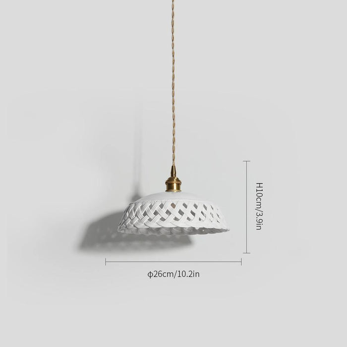 Openwork Ceramic Pendant Lamp - Vakkerlight