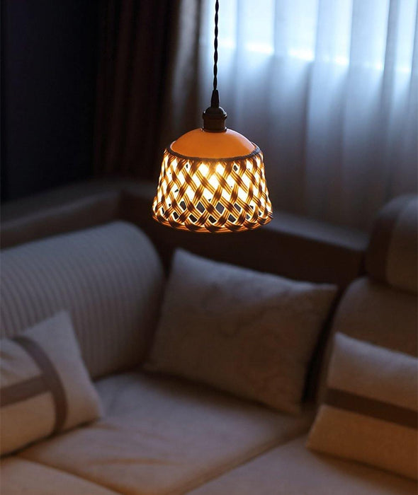 Openwork Ceramic Pendant Lamp - DWHOME