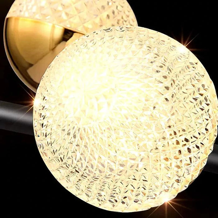 Black and Gold Glass Globe Chandelier 8/10 Light-DWHOME