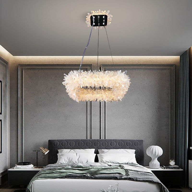 24'' Square Modern Geode Quartz Crystal Chandelier-DWHOME