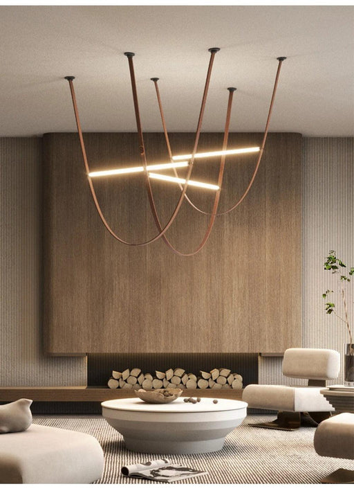 Unipenhas Designer U-Loops Leather Strap Pendant Lamp.