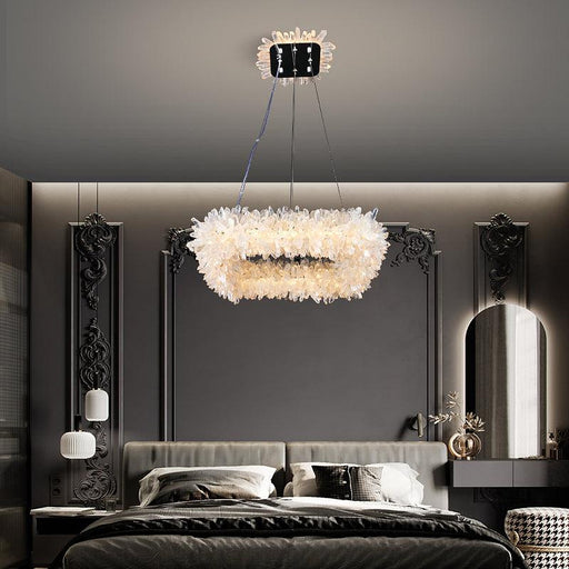 24'' Square Modern Geode Quartz Crystal Chandelier-DWHOME