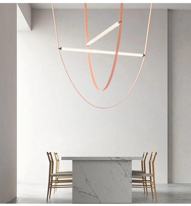 Unipenhas Designer U-Loops Leather Strap Pendant Lamp.