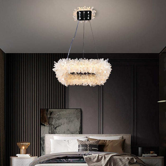 24'' Square Modern Geode Quartz Crystal Chandelier-DWHOME