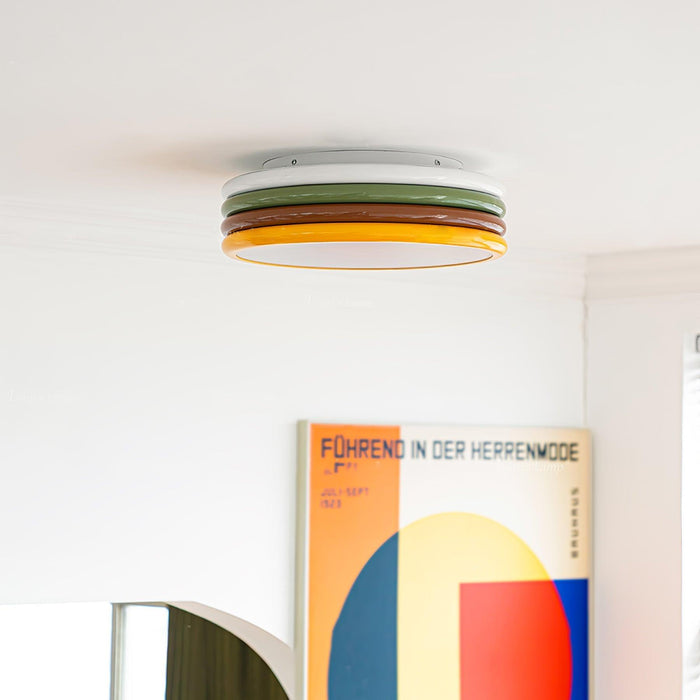 Yupizza Modern Colourful Ring Stacks Ceiling Lamp.