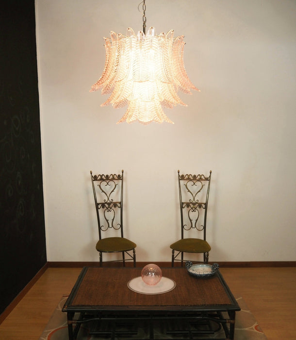 Murano Pink Glass Leaf Chandelier-DWHOME
