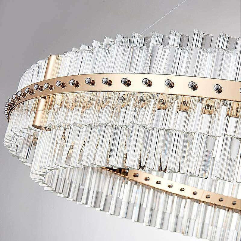 Gold Plated LED Wheel Crystal Chandelier By Morsale-DWHOME