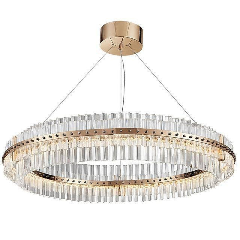 Gold Plated LED Wheel Crystal Chandelier By Morsale-DWHOME