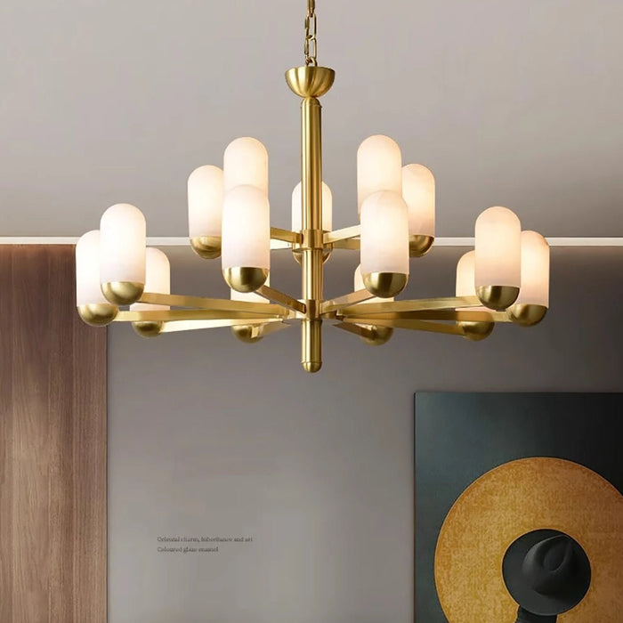 Moonshade Natural Marble Multi Light Chandelier.