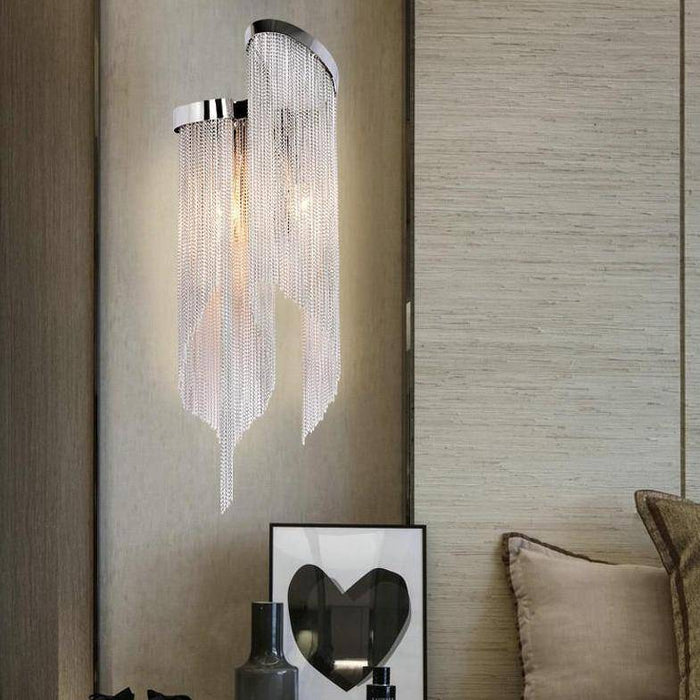 Cadena Chain Tassel Wall Sconce.