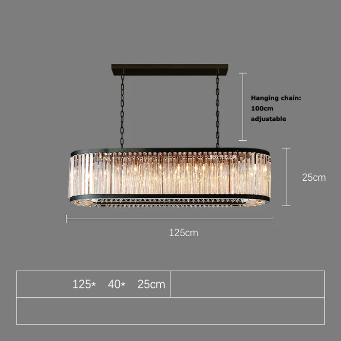 Gio Amber Crystal Dining Room Chandelier.