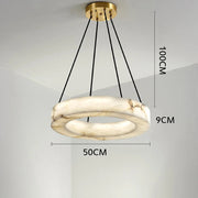 20" Natural Marble Wheel Chandelier-DWHOME