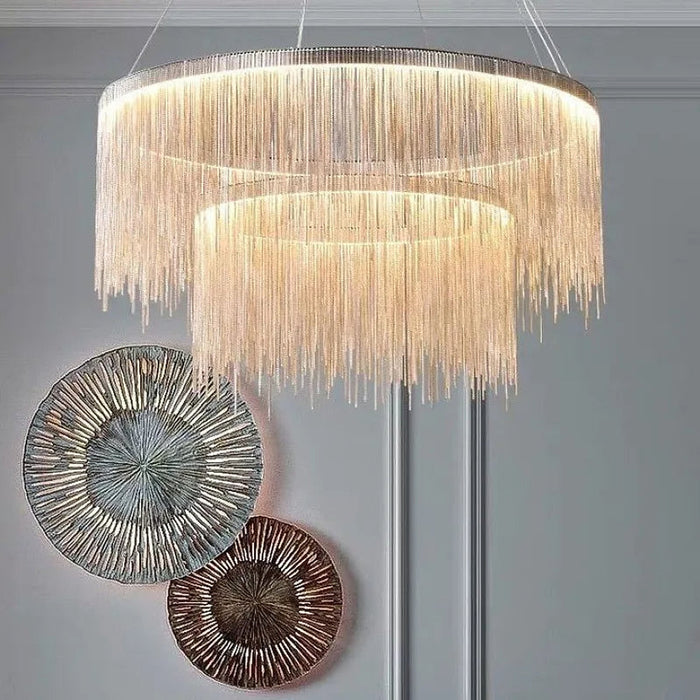 Cadena Steel Tassel Modern Chandelier-DWHOME
