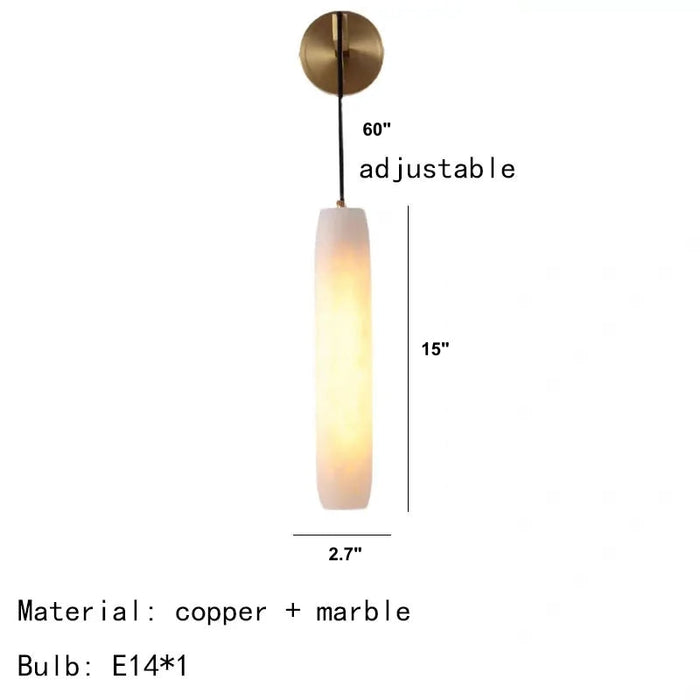 Moonshade Natural Marble Pendant Wall Sconce.