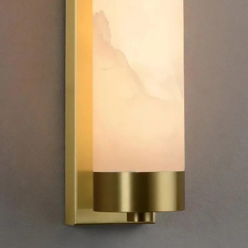 23" Natural Marble & Brass Wall Light-DWHOME