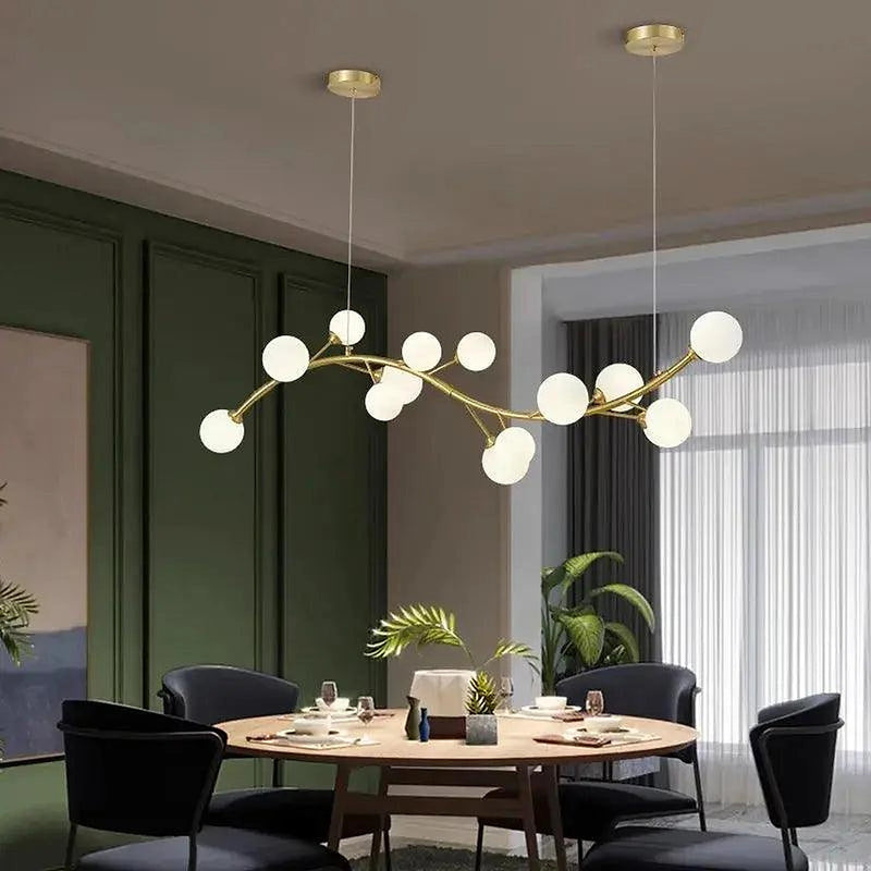 13-Light Gold Tree Branch Pendant Chandelier-DWHOME