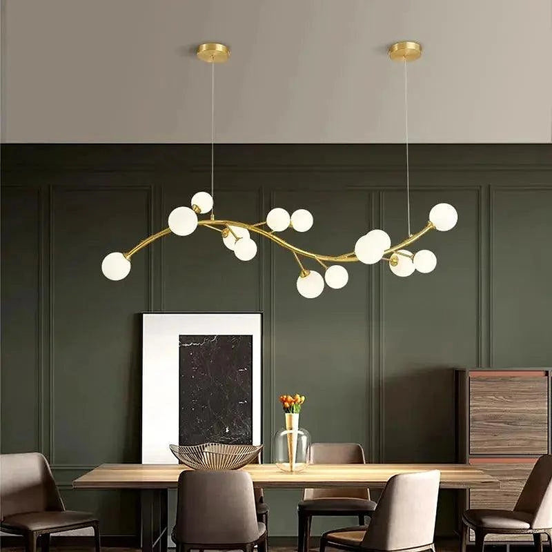 13-Light Gold Tree Branch Pendant Chandelier-DWHOME