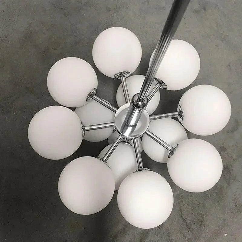 13-Light White Bubble Glass Ceiling Light-DWHOME