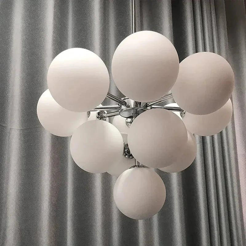 13-Light White Bubble Glass Ceiling Light-DWHOME