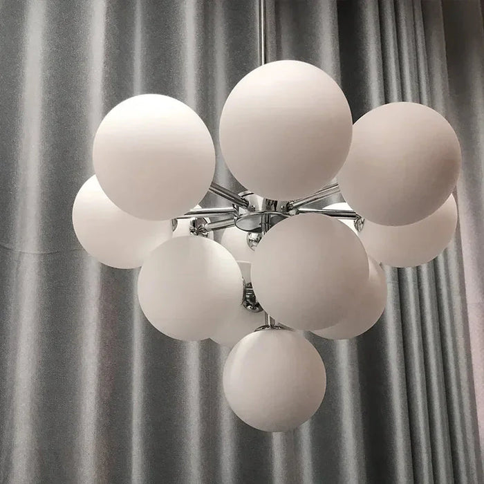 13-Light White Bubble Glass Ceiling Light.