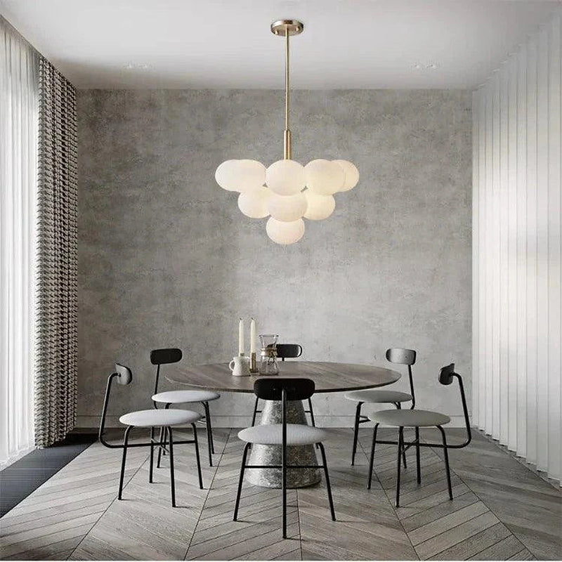 13-Light White Bubble Glass Ceiling Light-DWHOME