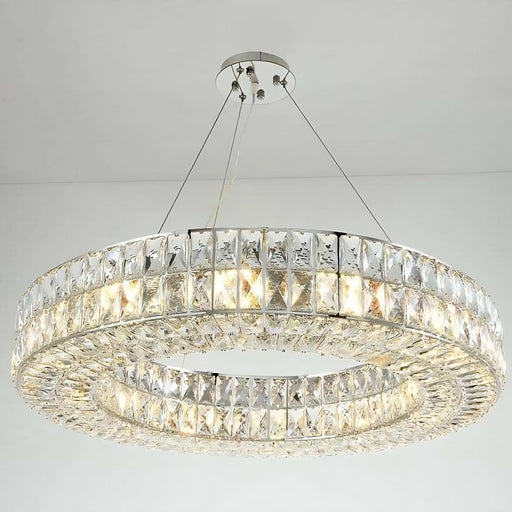 Bacci Crystal Wheel Chandelier, Chrome.