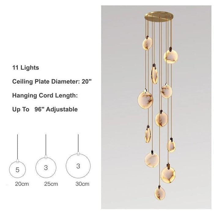Moonshade Natural Marble Pendant Light Fixture-DWHOME