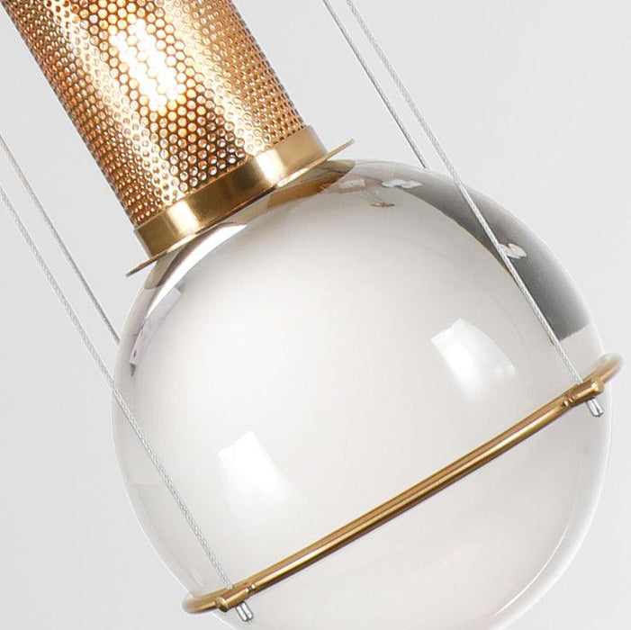 Opal round glass sphere midcentury pendant Light.