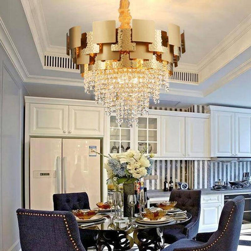 Bern Gold Plated Crystal Chandelier.