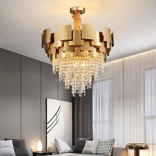 Bern Gold Plated Crystal Chandelier.