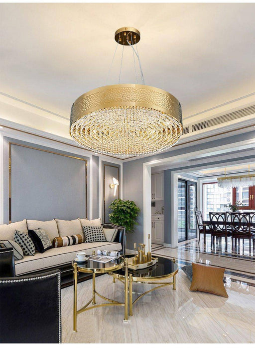 Modern LED Crystal Drum Chandelier By Morsale.