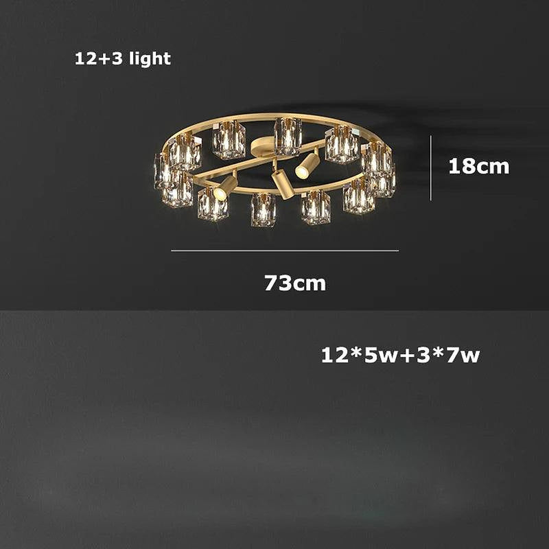 Multi-Pendant Crystal Ceiling Light Fixture-DWHOME